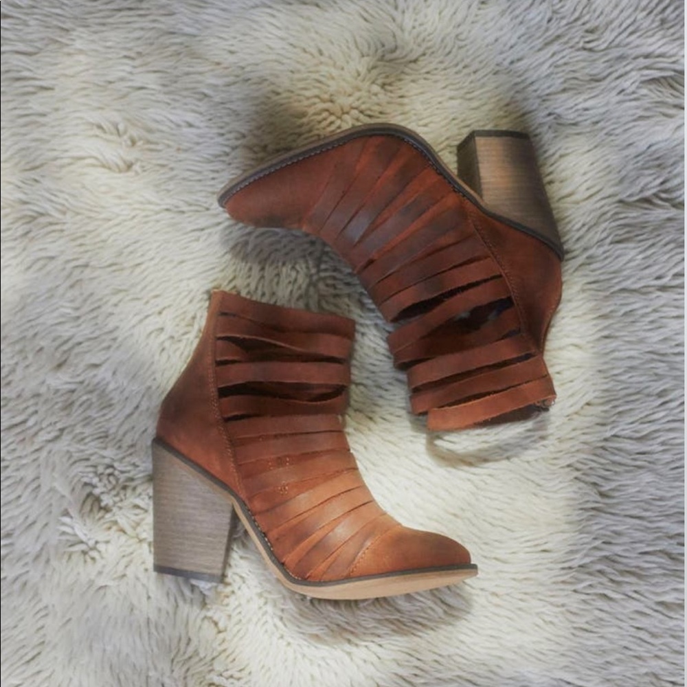 Free People Distressed Strappy Boot